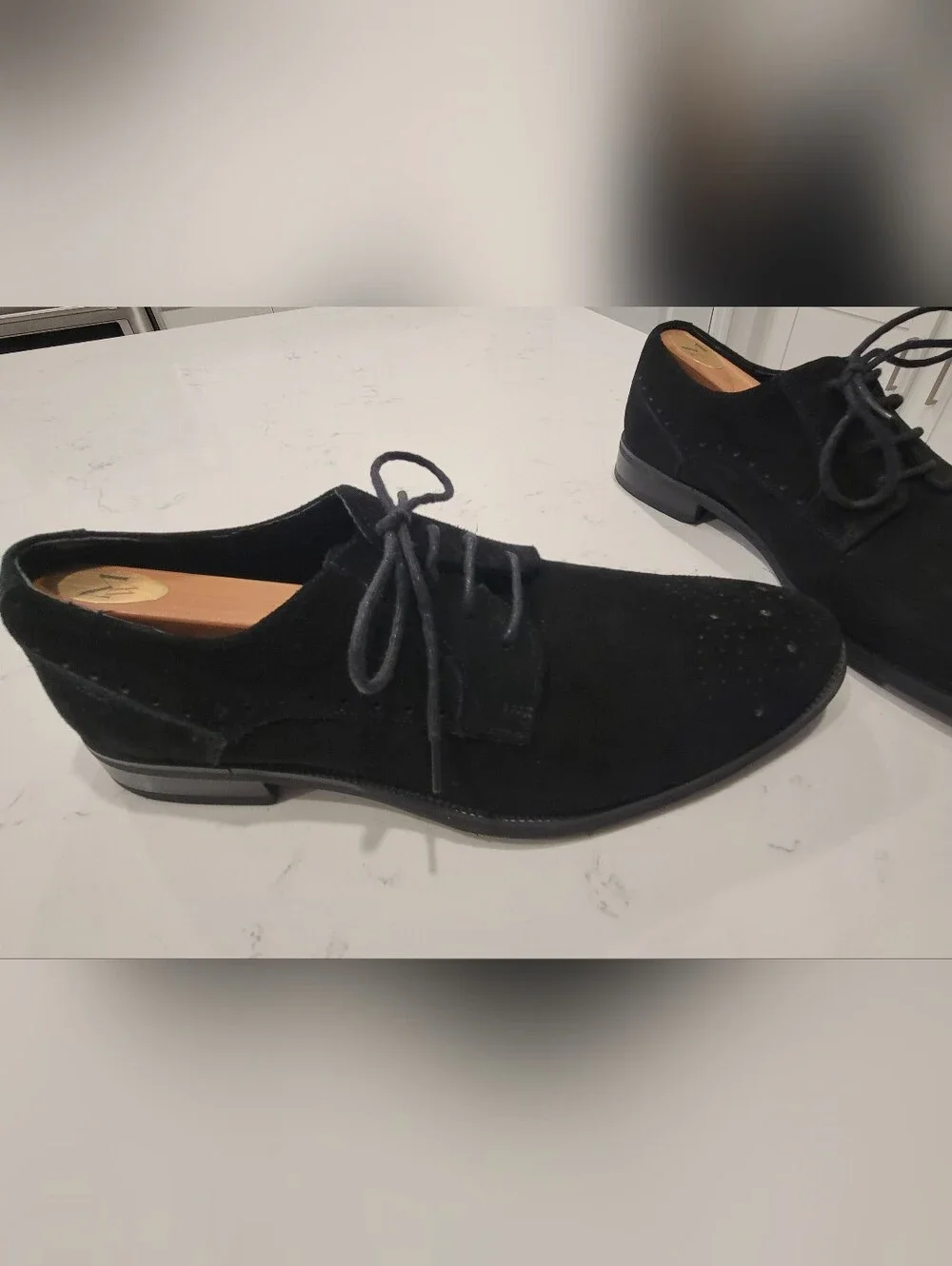 NWOT Stacy Adams Men's Black Suede Derby Oxfords Sz 10M